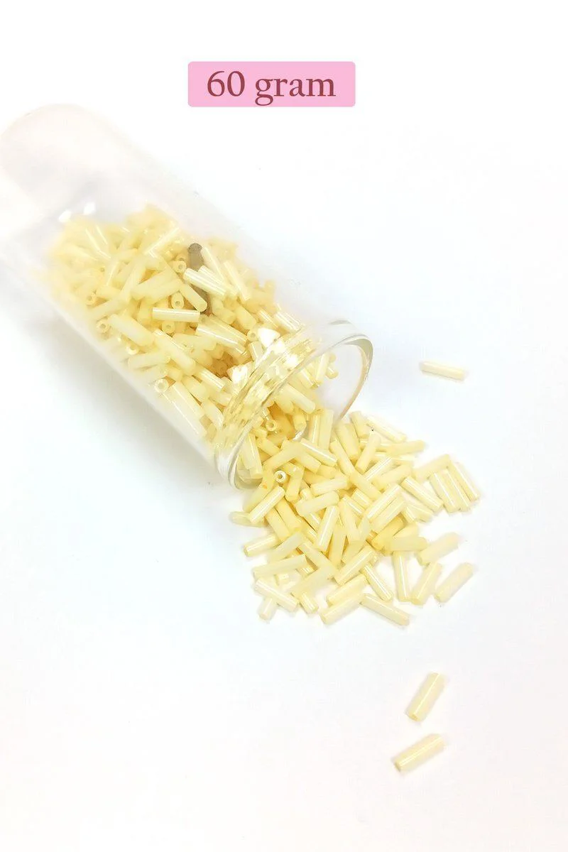 Uzun Boru Kesme Boncuk Krem 2mm x 10mm – 60gr | El Yapımı Takı Fiyatı, Yorumları ve Özellikleri
