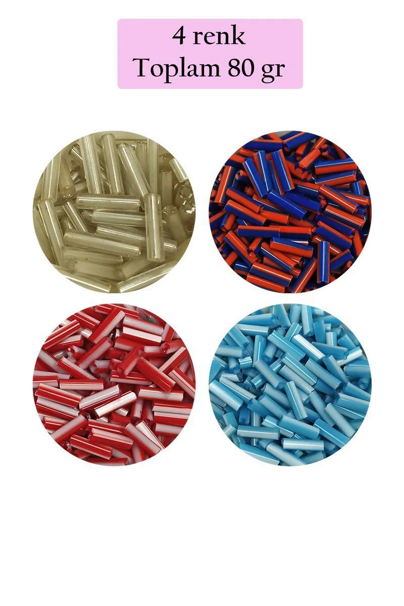 Uzun Boru Kesme Boncuk 2mm x 10mm - 4 Renk 80g - El Yapımı Takı Üretimi İçin Fiyatı, Yorumları ve Özellikleri