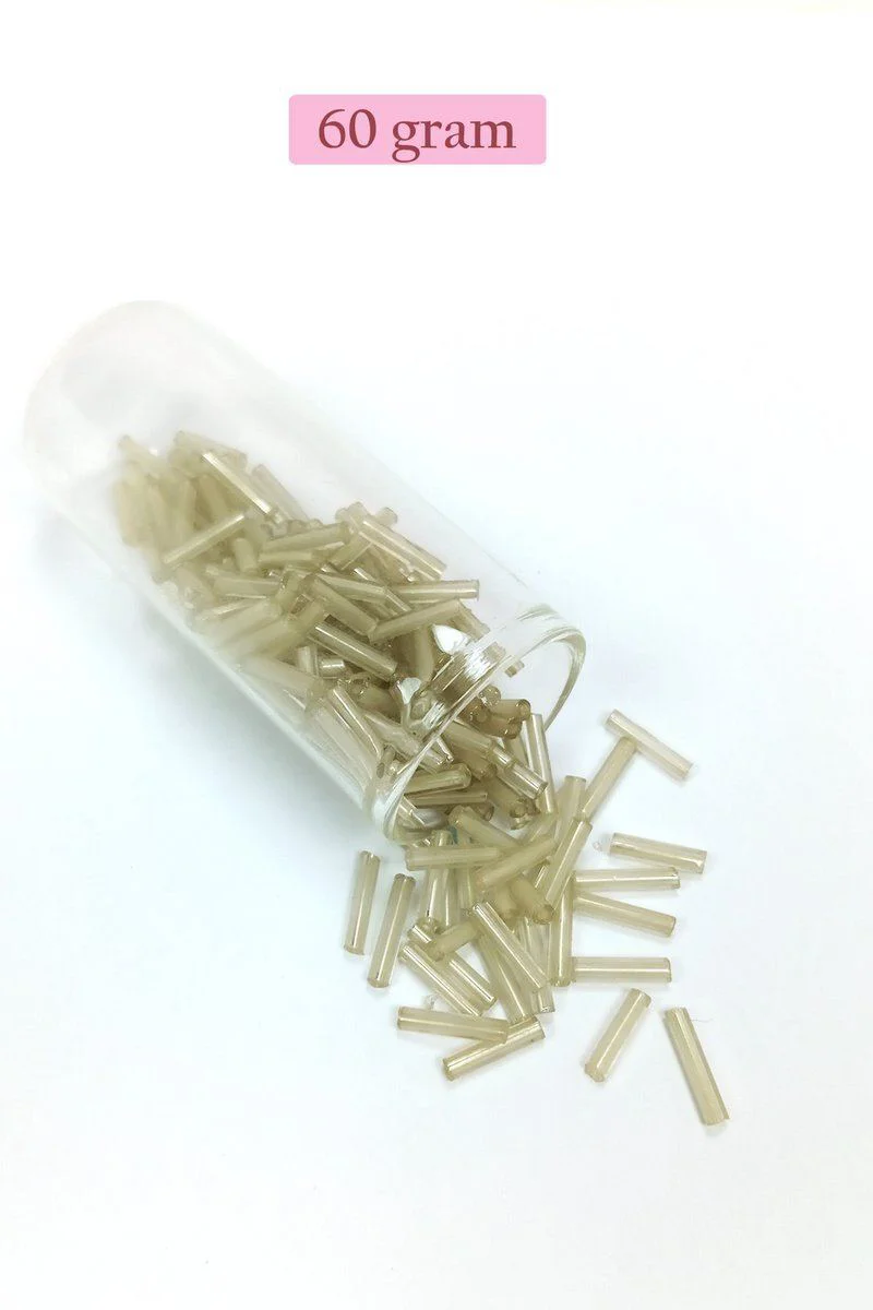 Uzun Boru Kesme Boncuk 2mm x 10mm Şeffaf Bej - 60gr El Yapımı Takı ve Oya İçin Fiyatı, Yorumları ve Özellikleri