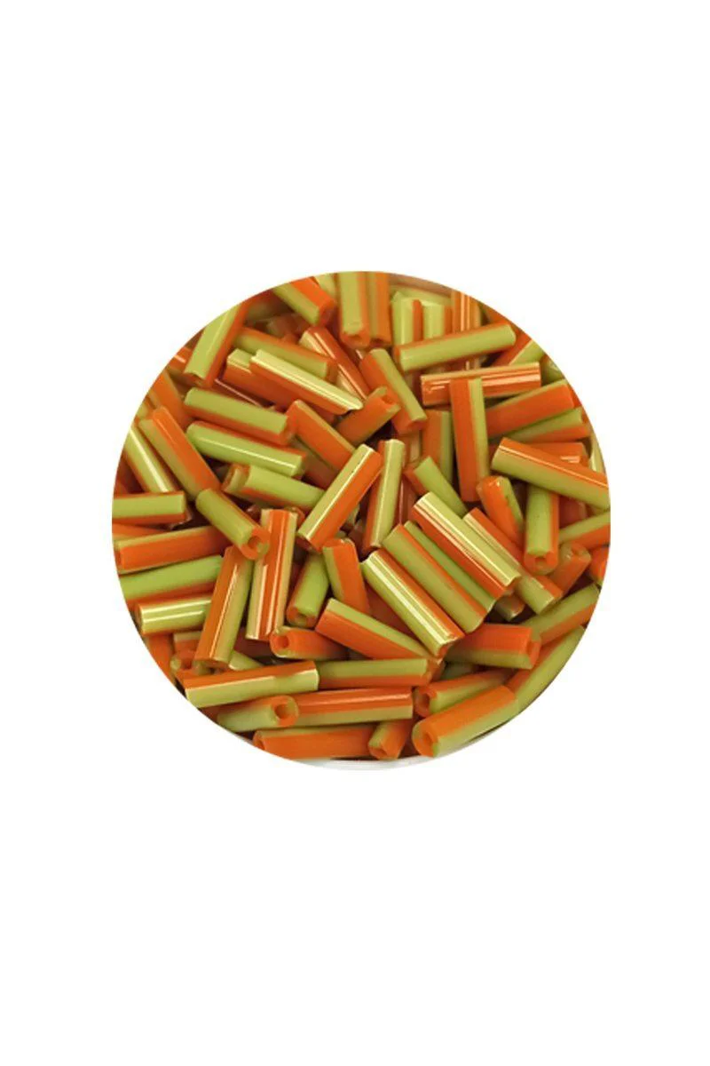 Uzun Boru Kesme Boncuk 2mm x 10mm - Yeşil Turuncu 60gr - El İşi ve Takı Yapımı İçin Fiyatı, Yorumları ve Özellikleri