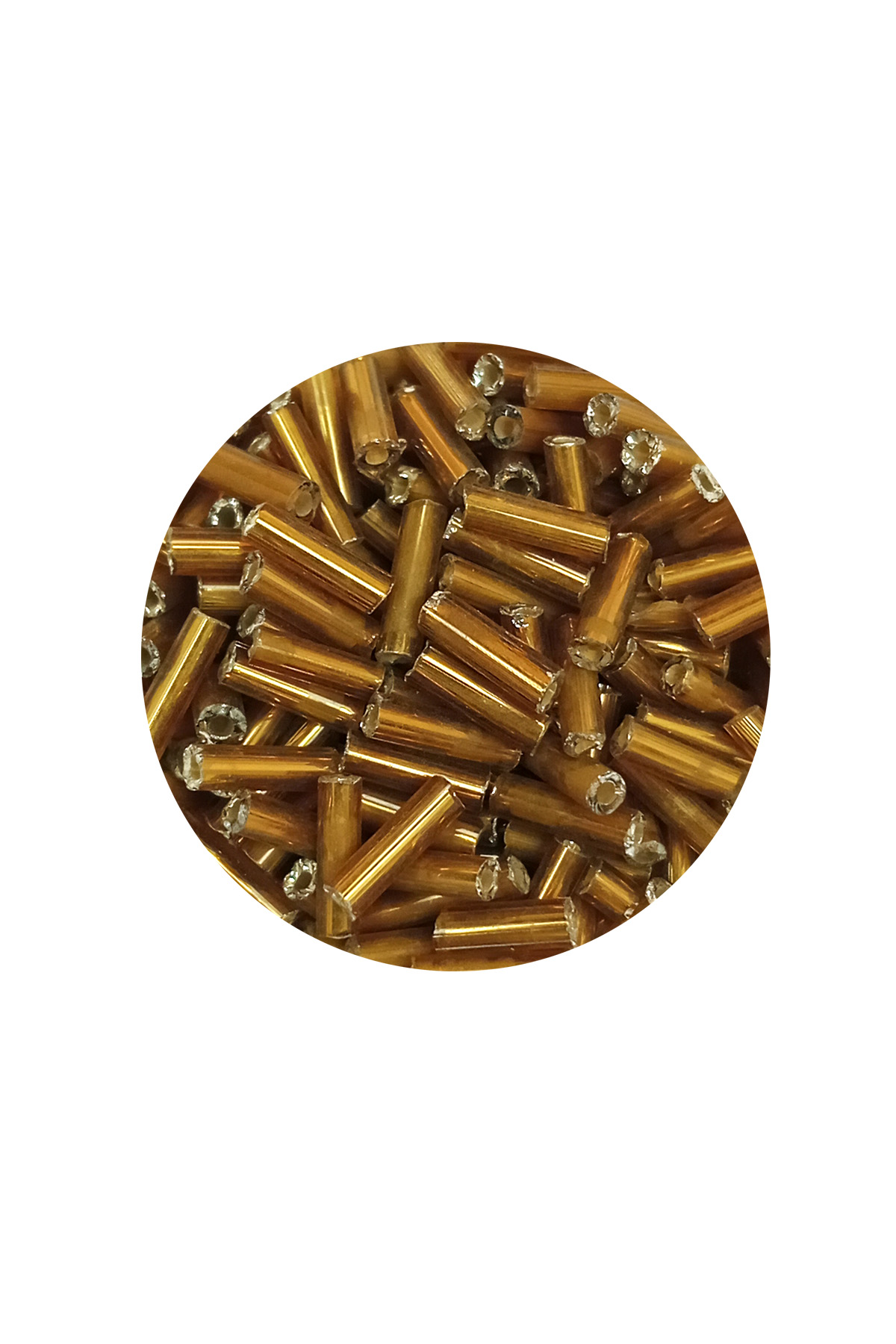 Uzun Boru Kesme Boncuk Çap 2mm Uzunluk 10 mm - 20 Gram - Altın Sa