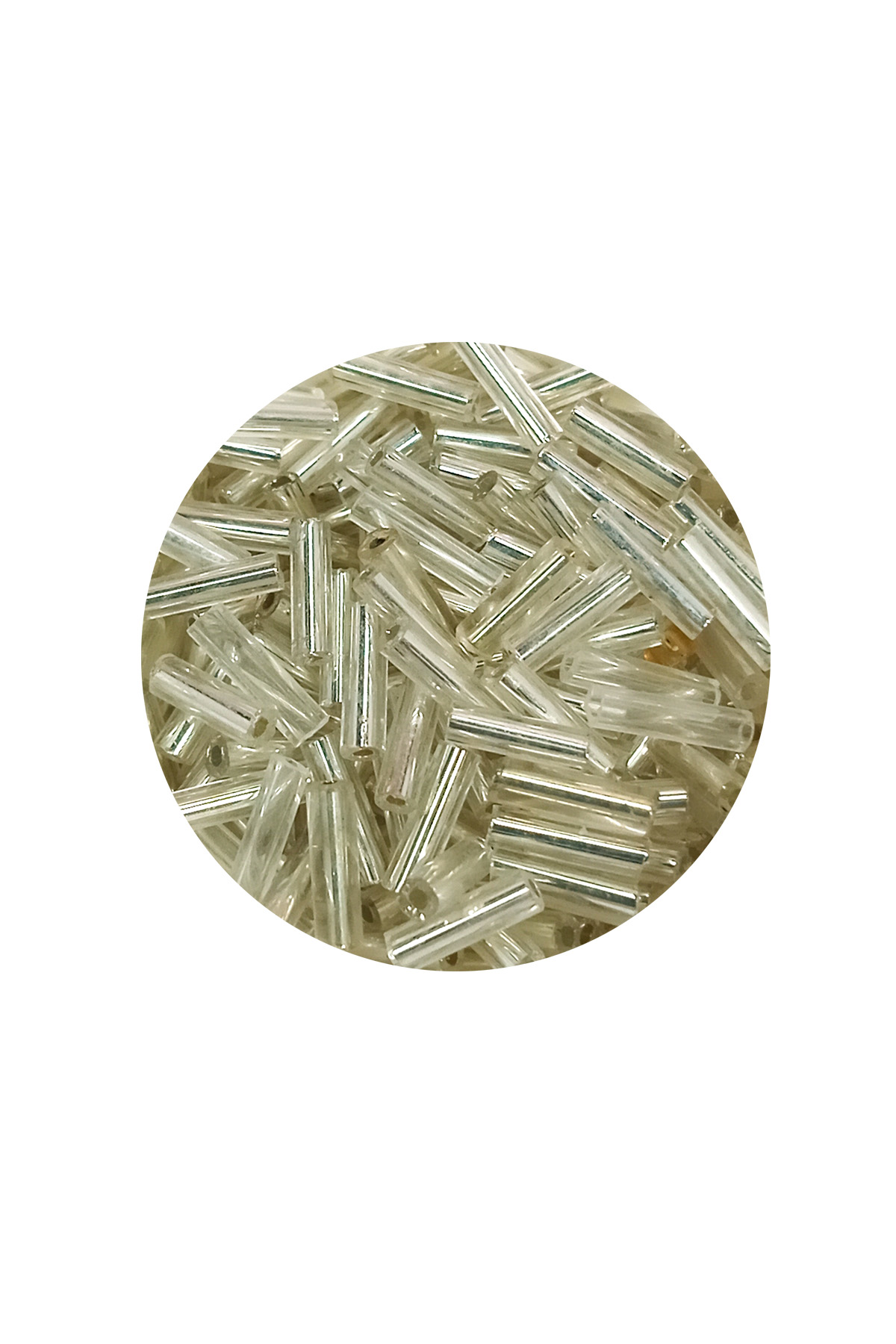 Just Cheap Store Uzun Boru Kesme Boncuk Çap 2Mm Uzunluk 10 Mm - 20 Gram - Gümüş - 