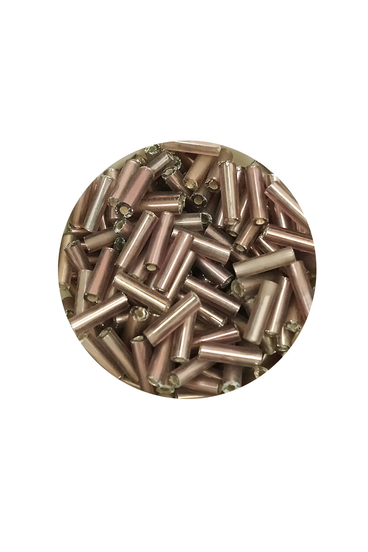 Uzun Boru Kesme Boncuk Çap 2mm Uzunluk 10 mm - 20 Gram - Koyu Bej