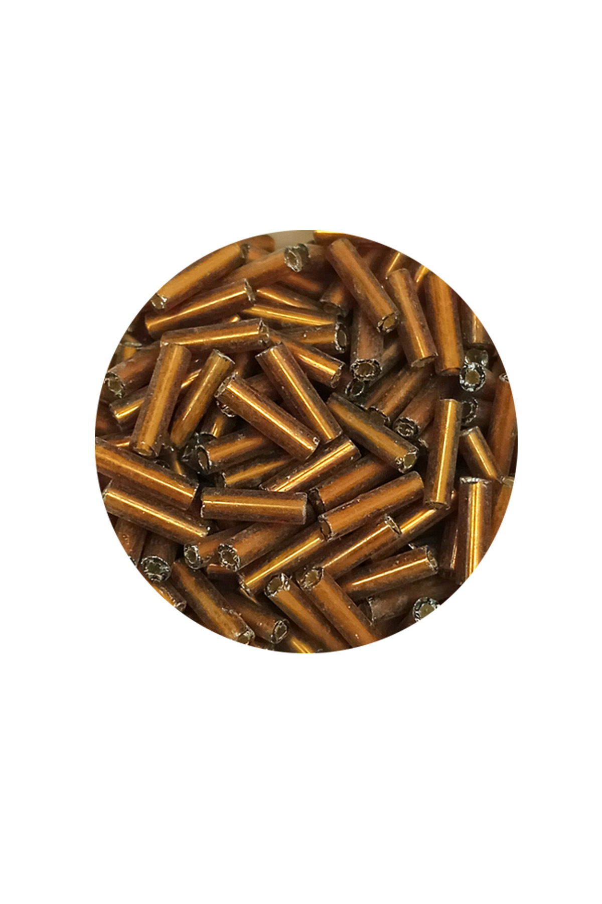 Uzun Boru Kesme Boncuk Çap 2mm Uzunluk 10 mm - 60 Gram - Gold - B