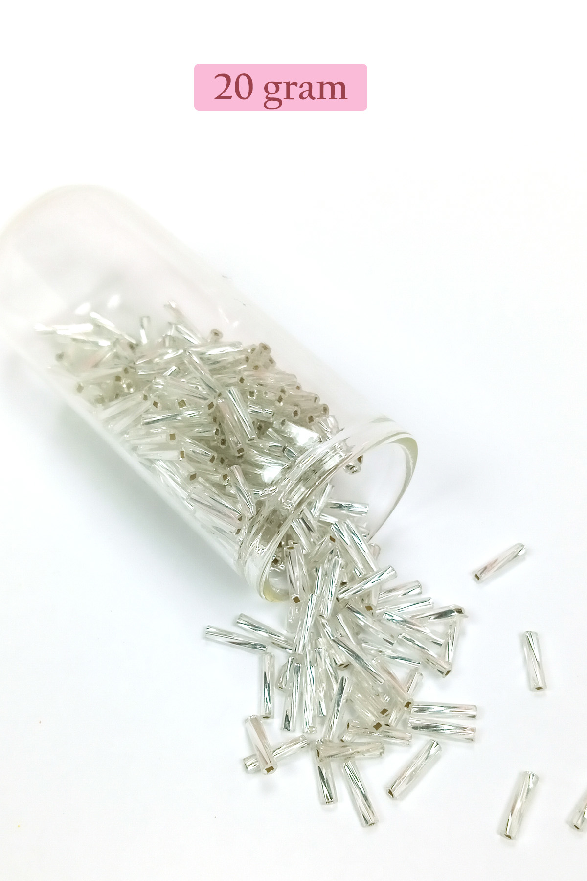 Just Cheap Store Uzun Boru Kesme Boncuk Çap 2Mm Uzunluk 10 Mm - 4 Renk - Toplam 80