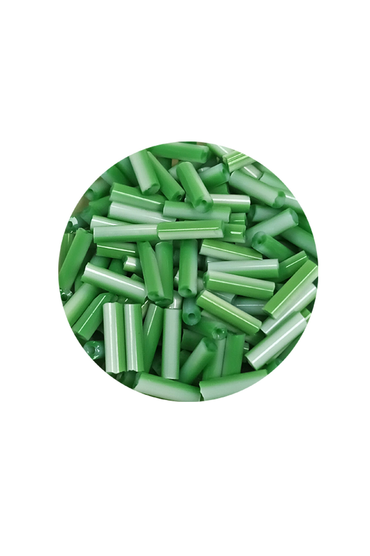 Uzun Boru Kesme Boncuk Çap 2mm Uzunluk 10 mm - 20 Gram - Yeşil Be