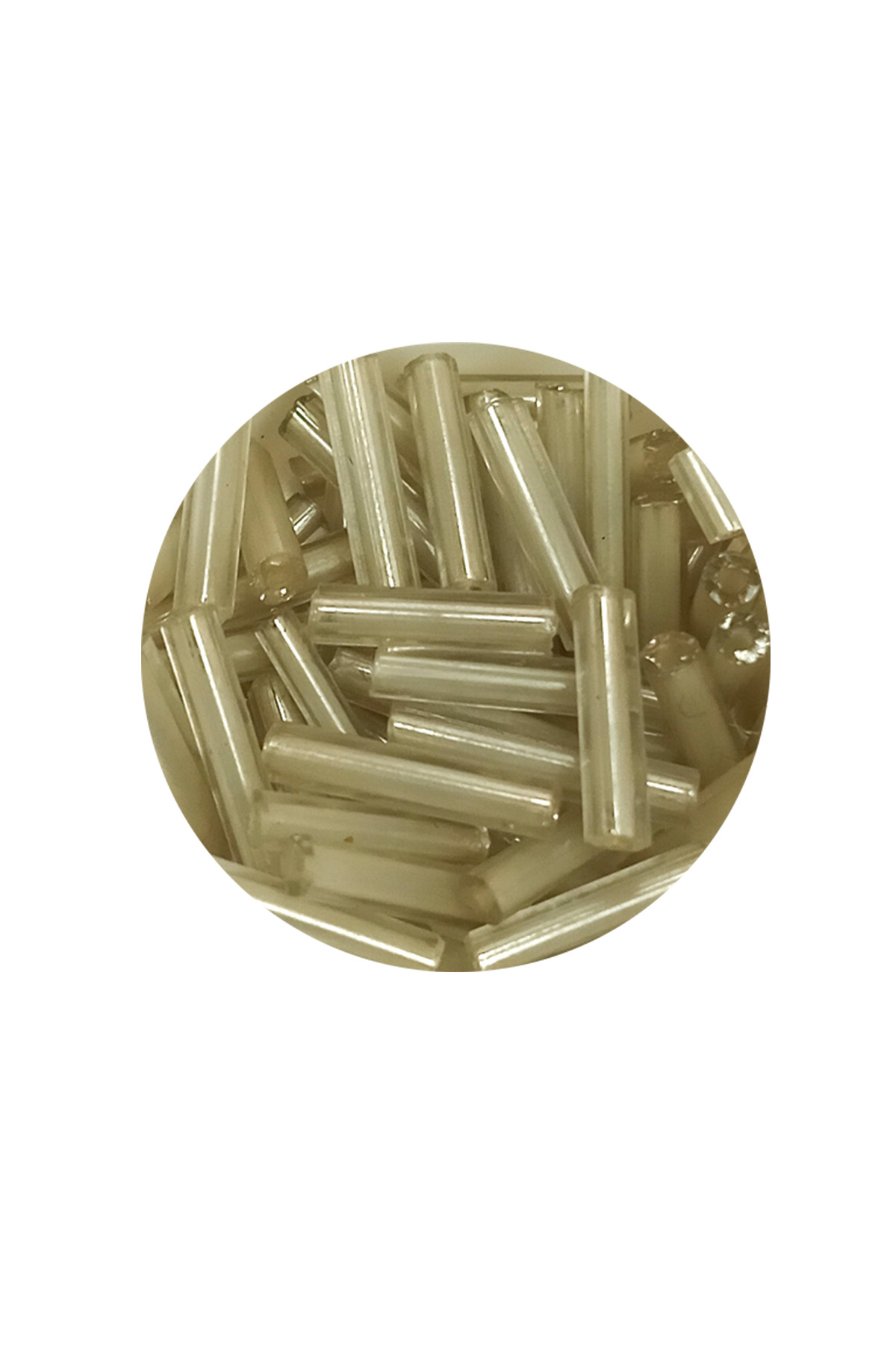 Uzun Boru Kesme Boncuk Çap 2mm Uzunluk 10 mm - 60 Gram - Şeffaf B