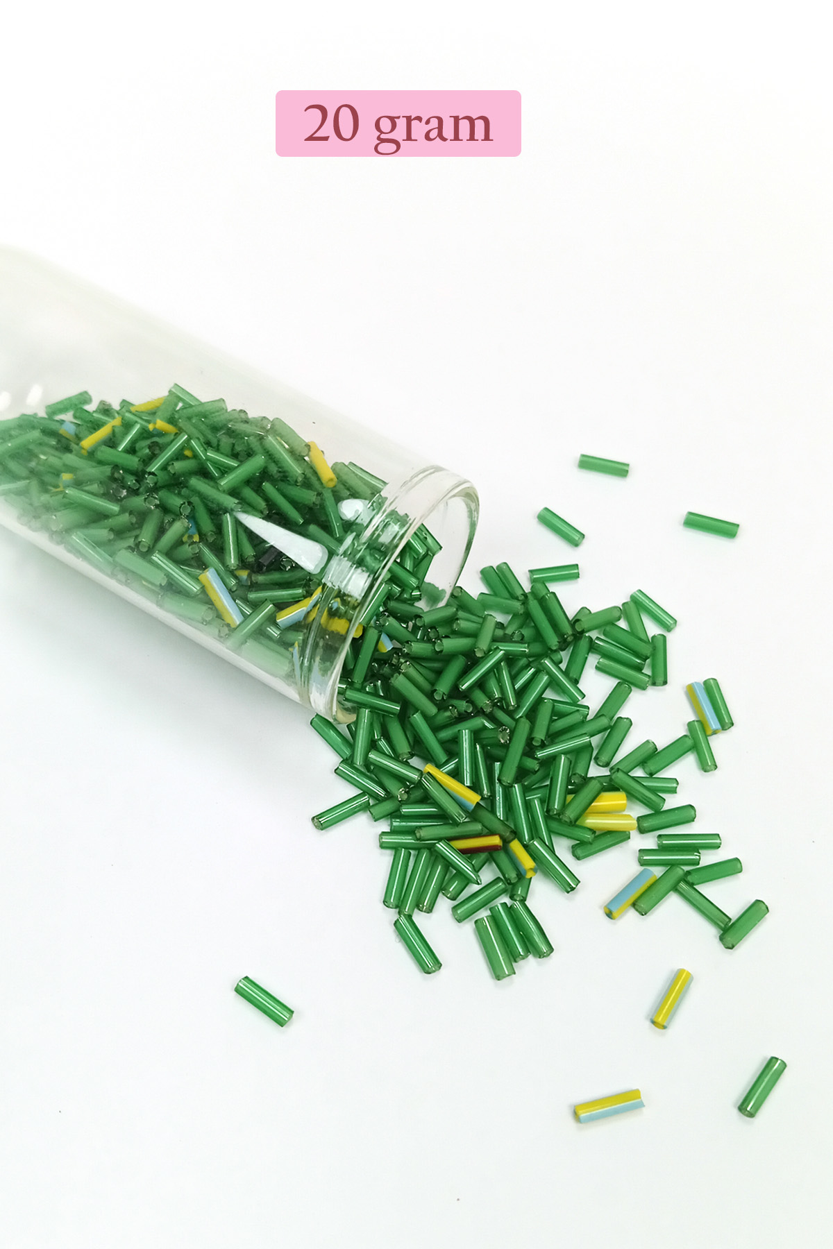 Just Cheap Store Uzun Boru Kesme Boncuk Çap 2Mm Uzunluk 10 Mm - 4 Renk - Toplam 80