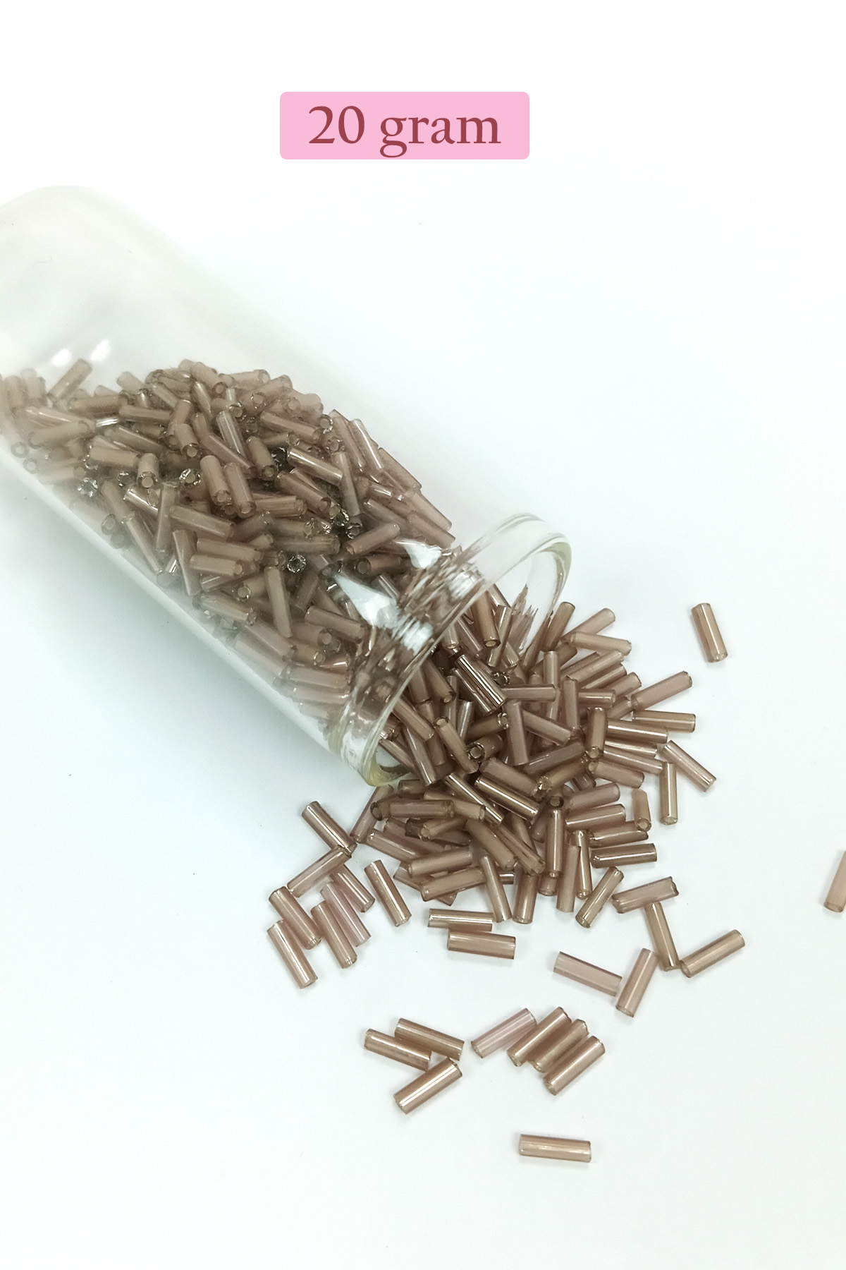 Just Cheap Store Uzun Boru Kesme Boncuk Çap 2Mm Uzunluk 10 Mm - 20 Gram - Duman - 