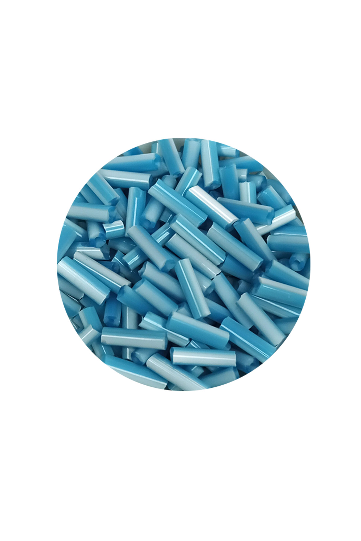 Uzun Boru Kesme Boncuk Çap 2mm Uzunluk 10 mm - 60 Gram - Açık Mav