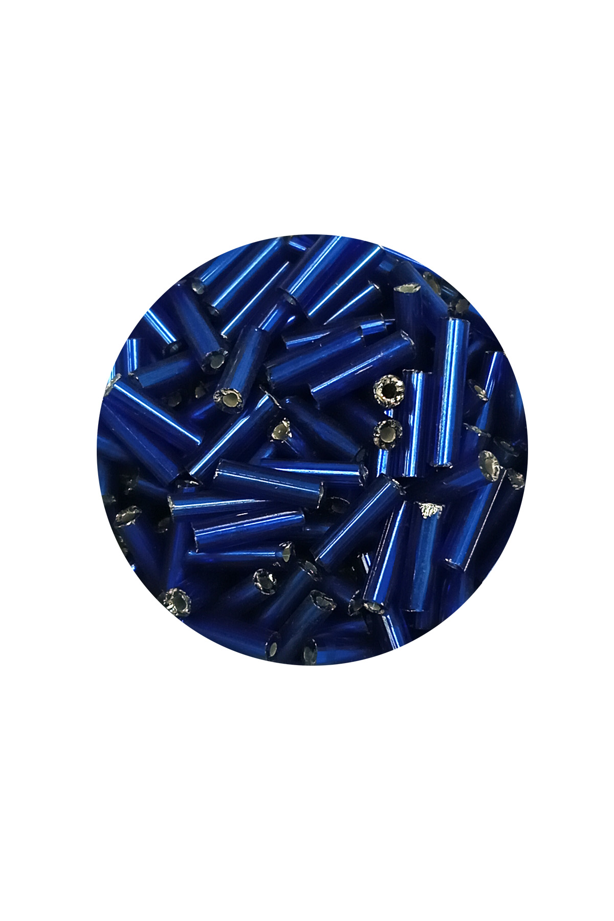 Uzun Boru Kesme Boncuk Çap 2mm Uzunluk 10 mm - 60 Gram - Lacivert