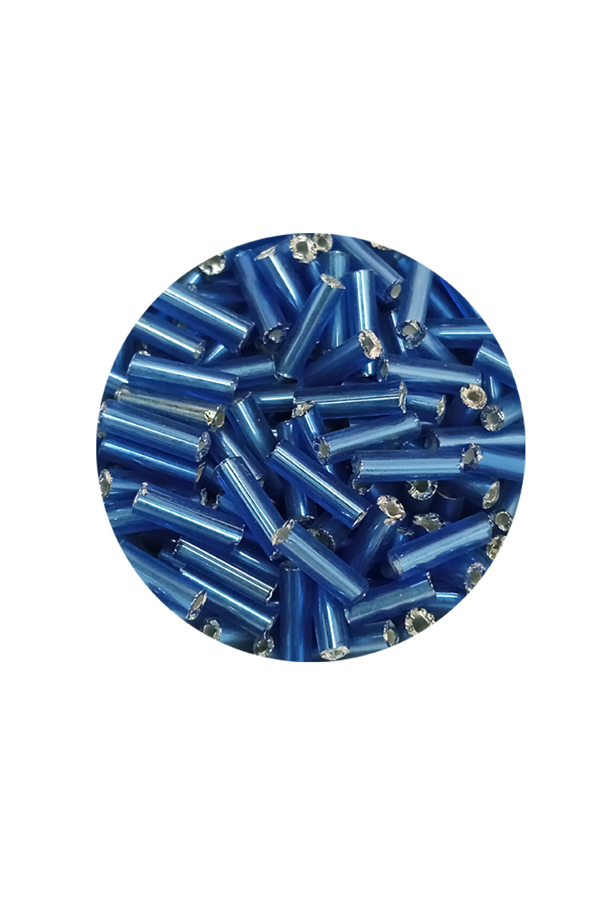 Uzun Boru Kesme Boncuk Çap 2mm Uzunluk 10 mm - 20 Gram - Mavi - B