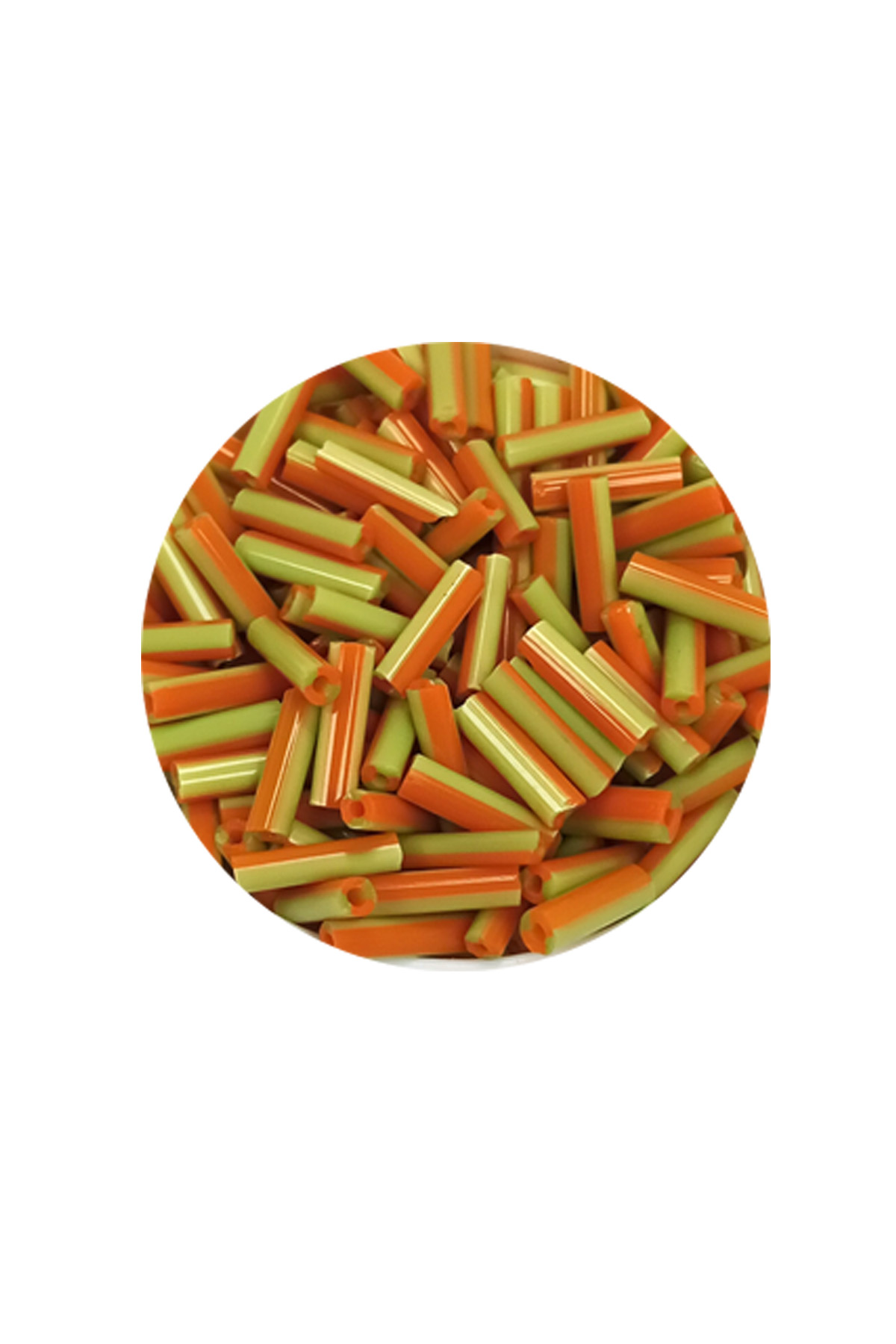 Uzun Boru Kesme Boncuk Çap 2mm Uzunluk 10 mm - 60 Gram - Yeşil Tu