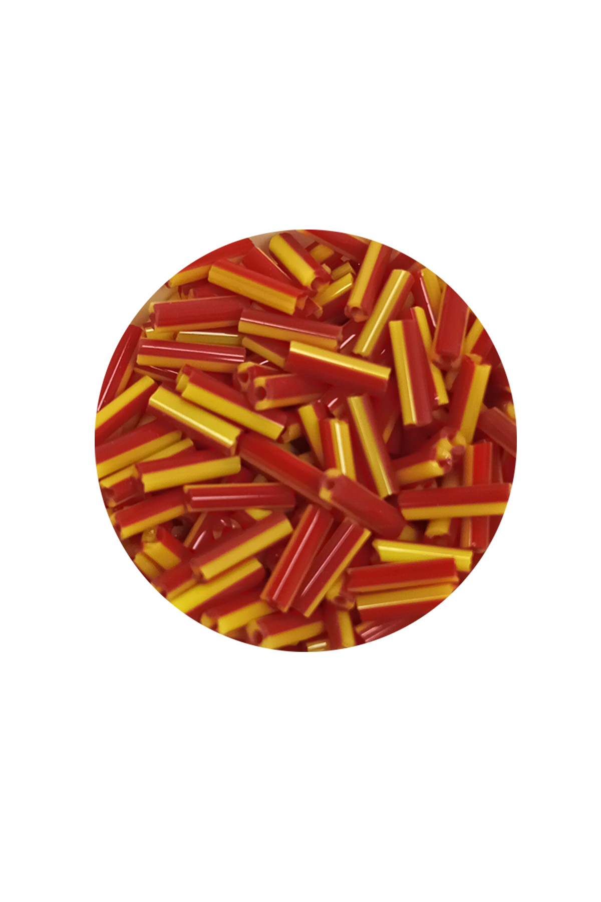 Uzun Boru Kesme Boncuk Çap 2mm Uzunluk 10 mm - 60 Gram - Sarı Kır