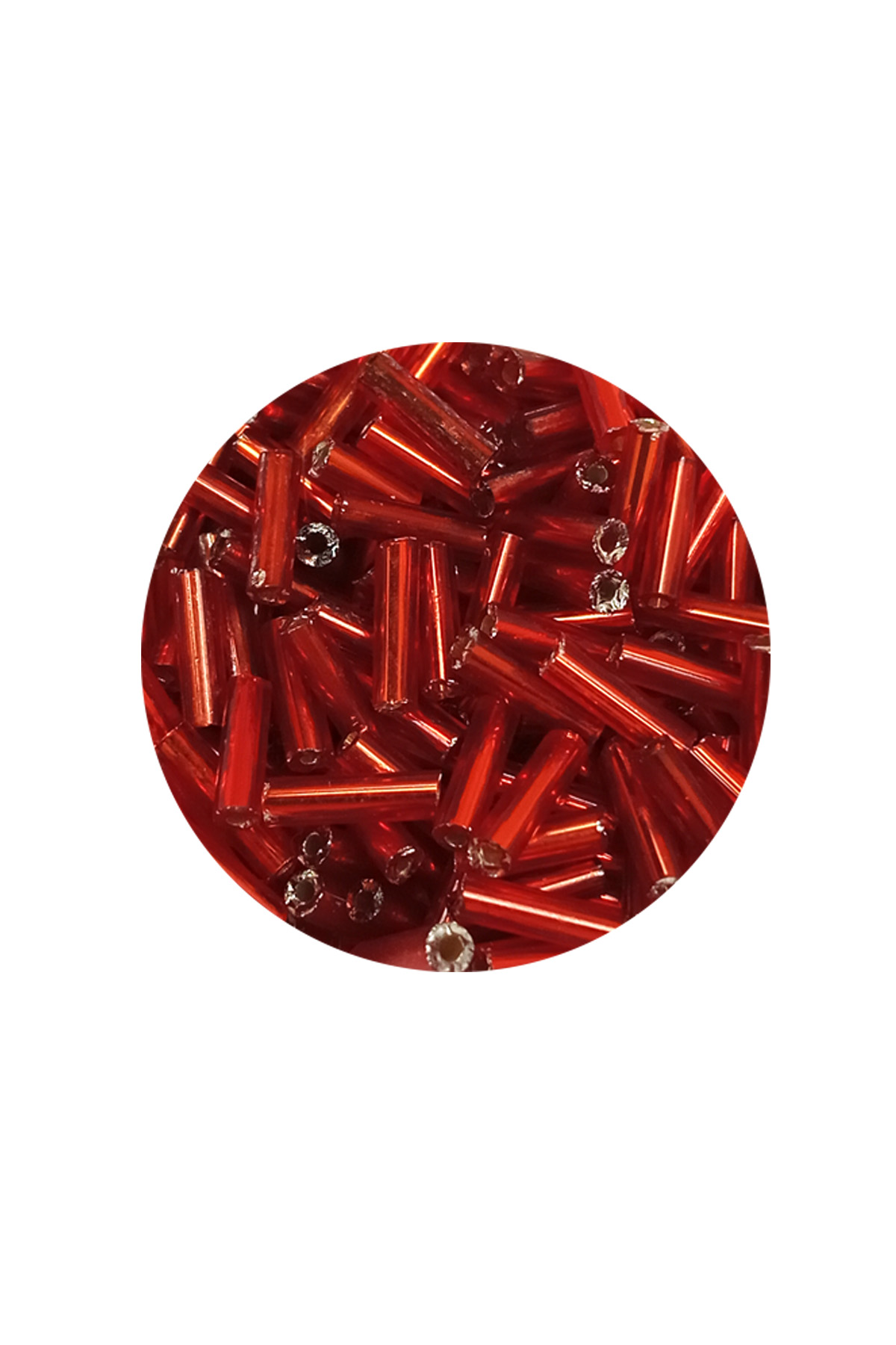 Uzun Boru Kesme Boncuk Çap 2mm Uzunluk 10 mm - 60 Gram - Şeffaf K
