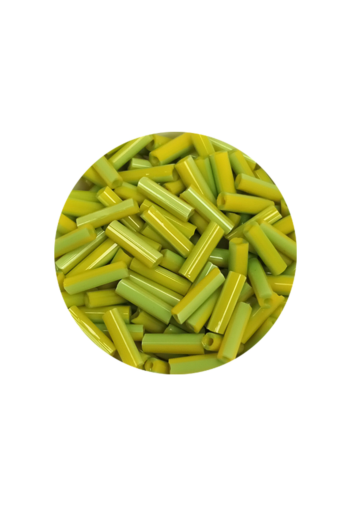 Uzun Boru Kesme Boncuk Çap 2mm Uzunluk 10 mm - 60 Gram - Yeşil - 