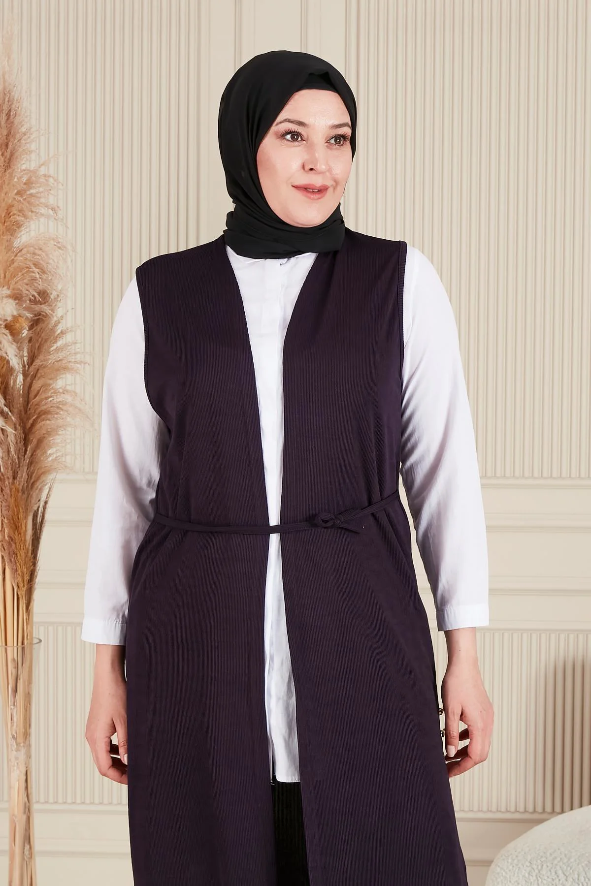 Uzun Buyuk Beden Yelek Kadin Hermevsim