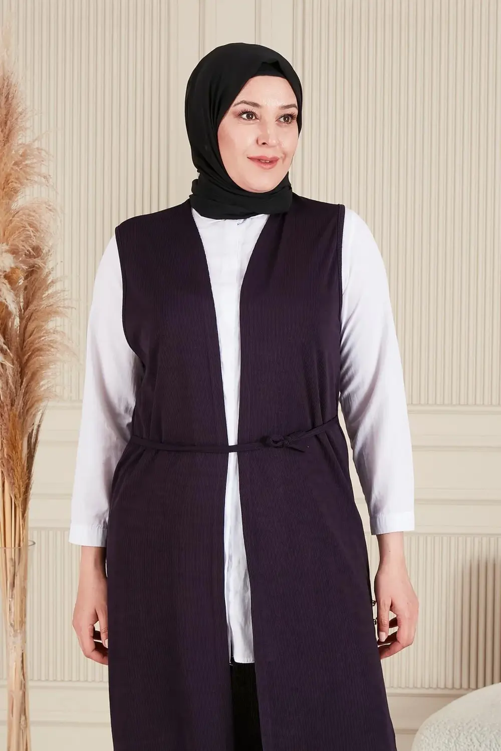 Uzun Buyuk Beden Yelek Kadin Hermevsim