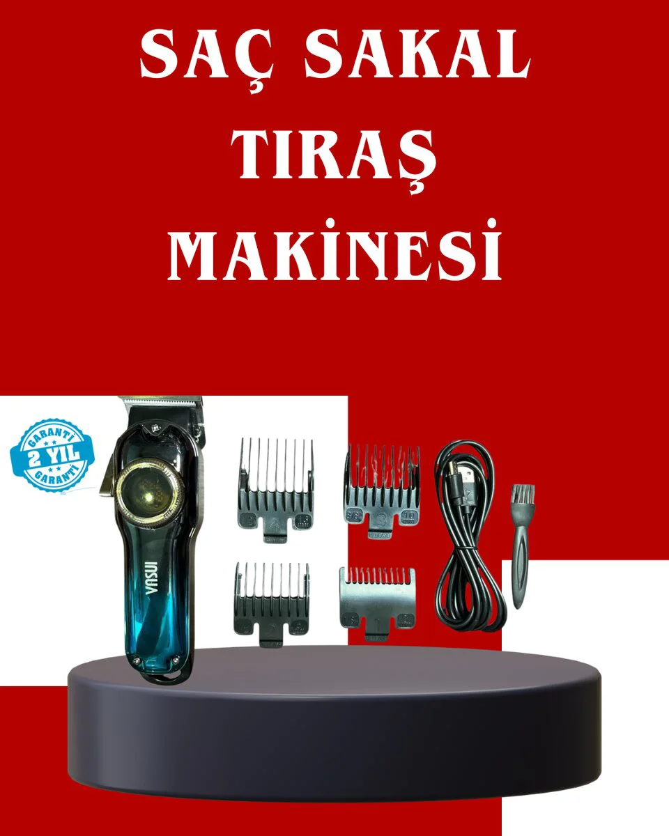 Uzun Çalışma Süreli LCD Göstergeli Saç Kesme Makinesi - Şarjlı Profesyonel Saç Kesim