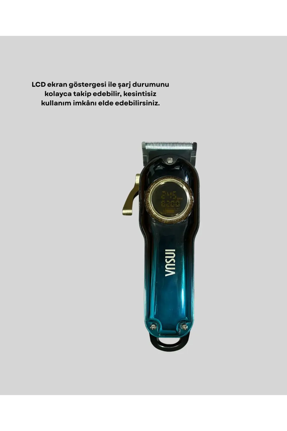 Uzun Çalışma Süreli LCD Göstergeli Saç Kesme Makinesi