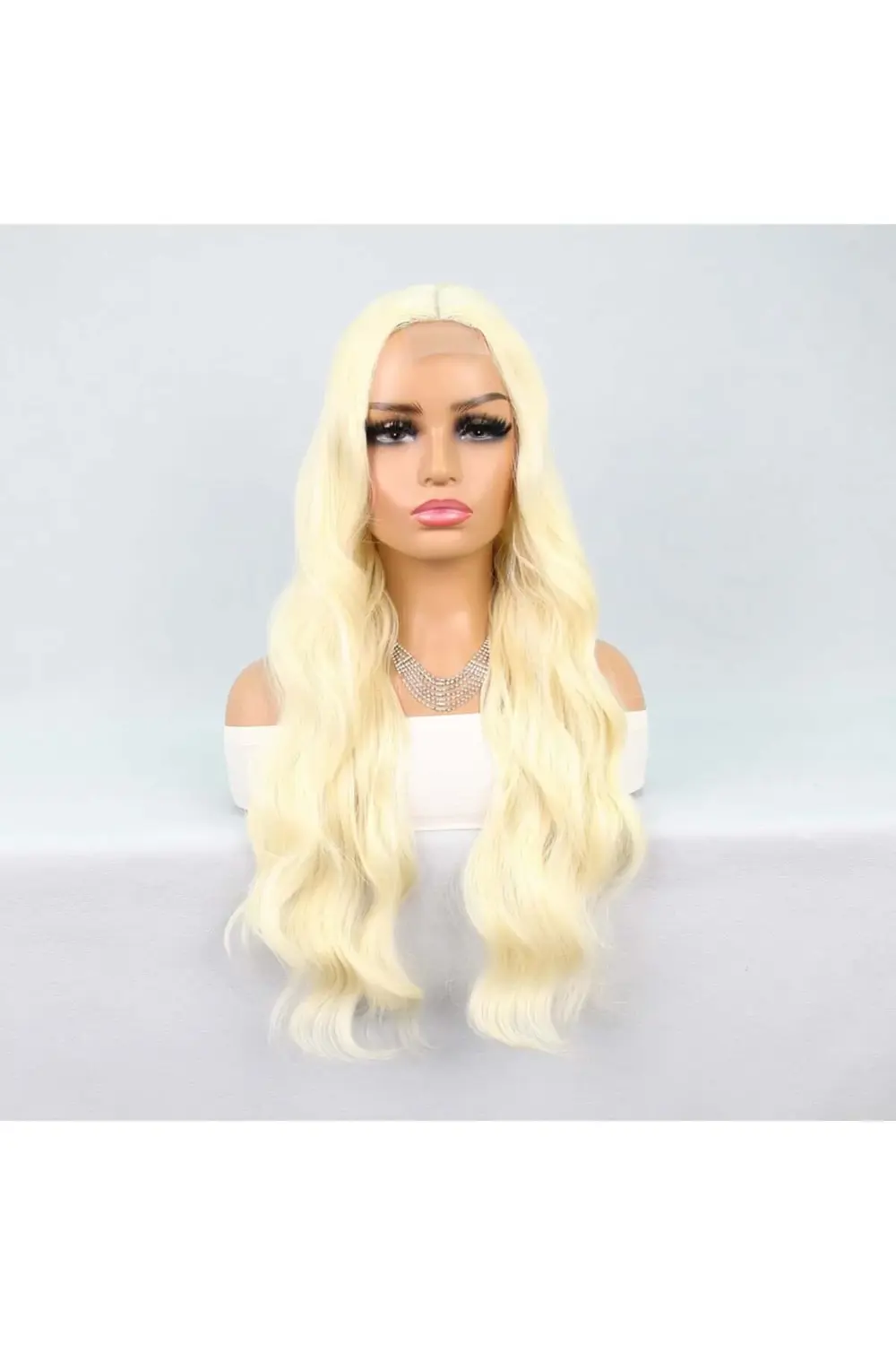 Uzun Dalgalı Platin Tül Peruk