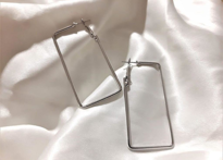 UZUN DİKDÖRTGEN GEOMETRİK ŞEKİL ARKASI KAPALI HALKA KÜPE-HKGEŞE9