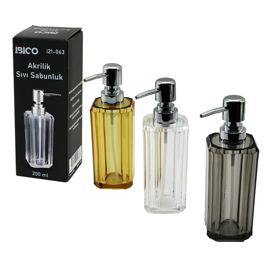 Uzun Kare Taban -sekizgen Gövde Şeffaf - Renkli Akrilik - Mika Kristal Sıvı Sabunluk 200ml Bx40 Fiyatı, Yorumları ve Özellikleri