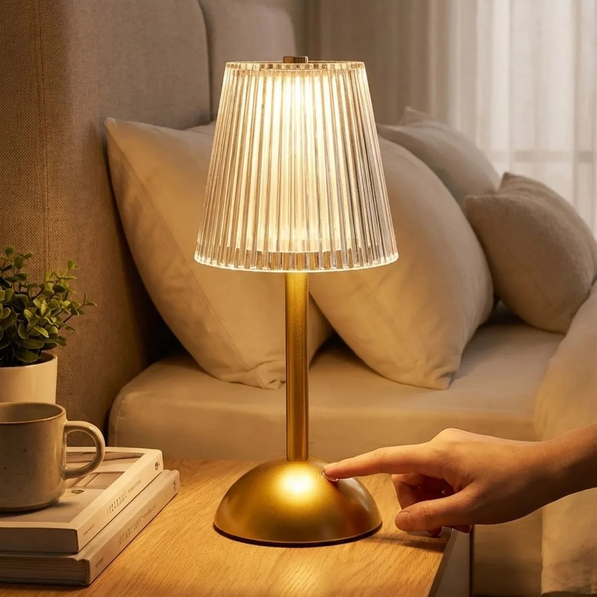 Uzun Klasik Çizgili Model Led Masa Lambası – Dokunmatik, 3 Renk Işık Modlu, Şarjlı Dekoratif Gece Lambası Bx40 Fiyatı, Yorumları ve Özellikleri