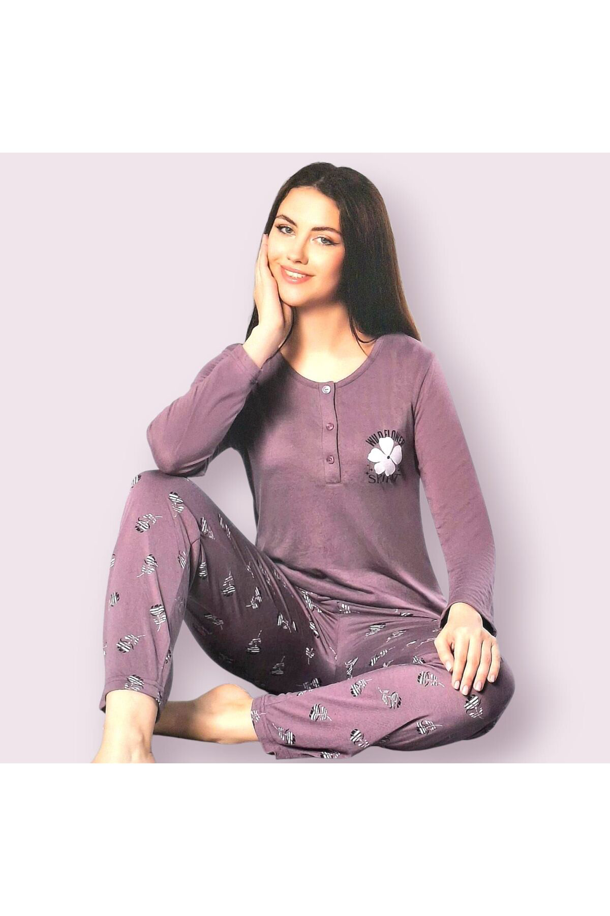Uzun Kol Yazlık Kadın Pijama Takımı