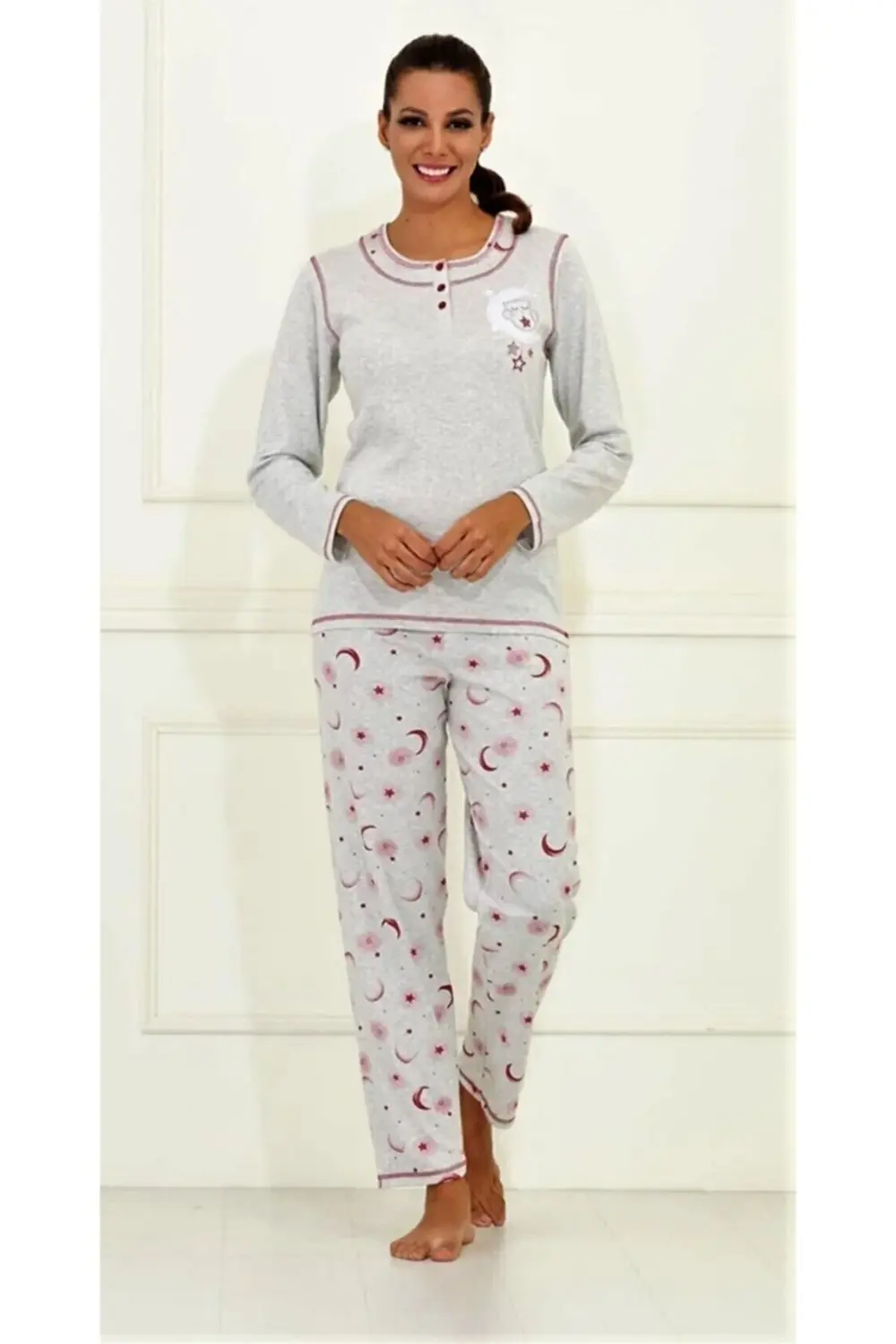 Uzun Kol%100 Pamuklu Pijama Takımı S - 5xl Arası / 98075
