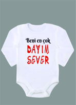 Uzun Kollu %100 Organik Pamuk Baskılı Bebek Body Çıtçıtlı Zıbın Z