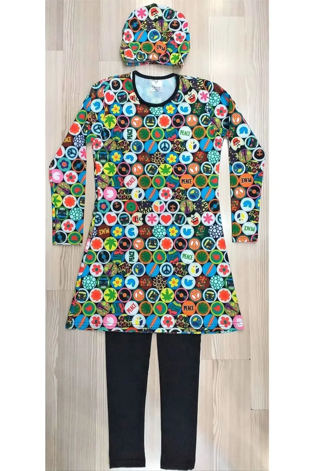 Uzun Kollu Çocuk Tesettür Mayo