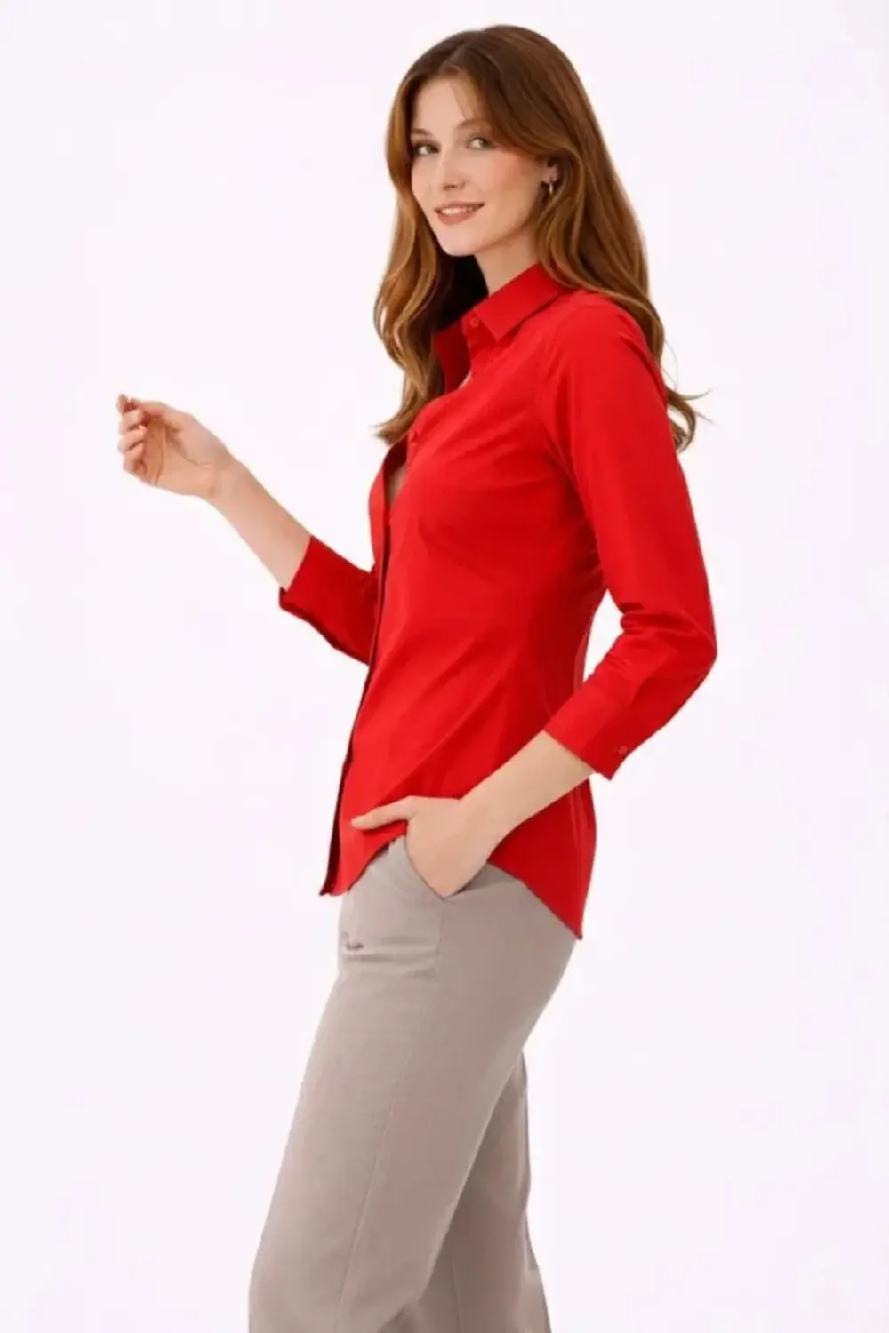 Uzun Kollu Gömlek Düğmeli Klasik Yaka Günlük Ve Ofis Şıklığına Uy Uzun Kollu Gömlek Düğmeli Klasik Yaka Günlük Ve Ofis Şıklığına Uy