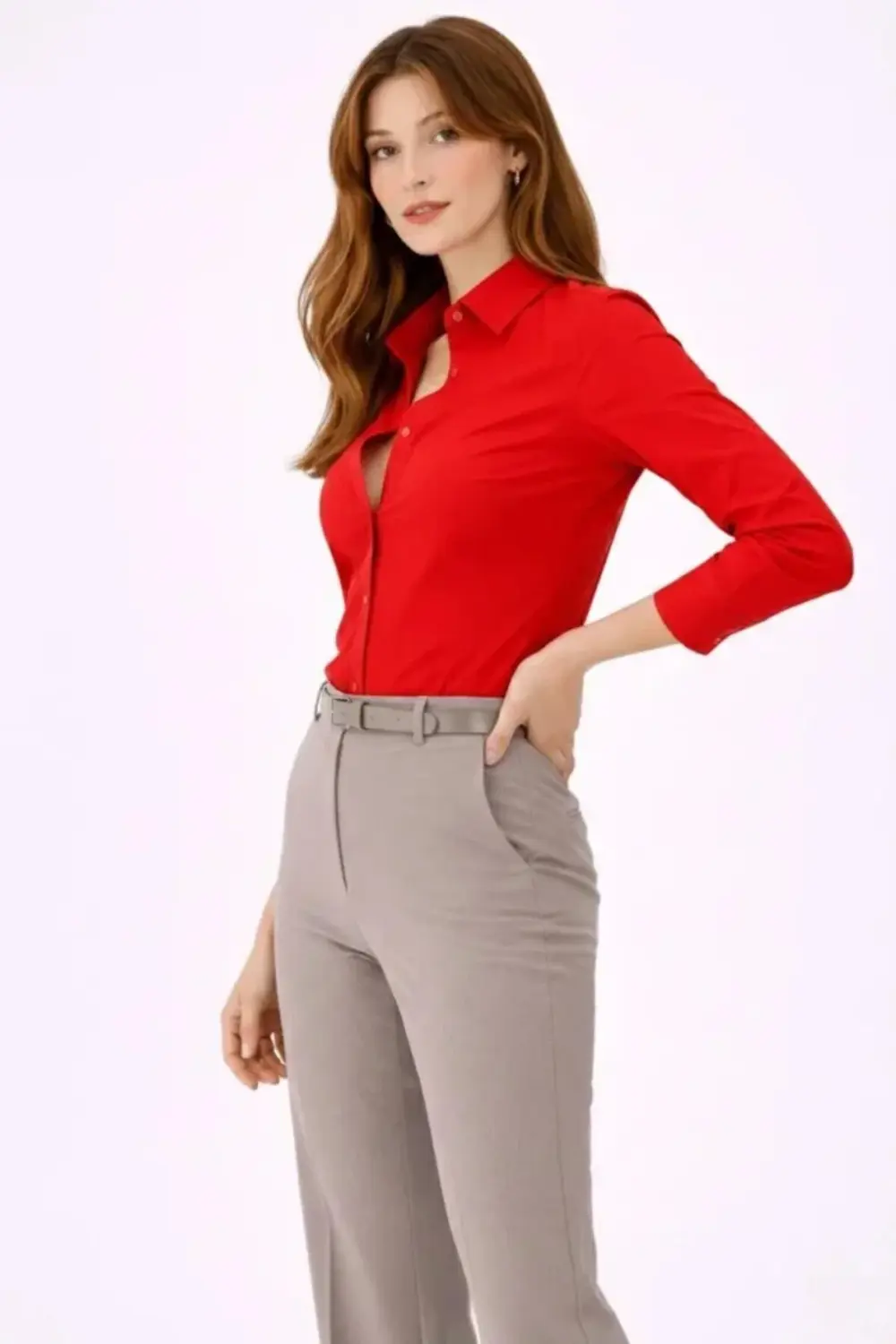 Uzun Kollu Gömlek Düğmeli Klasik Yaka Günlük Ve Ofis Şıklığına Uy Uzun Kollu Gömlek Düğmeli Klasik Yaka Günlük Ve Ofis Şıklığına Uy