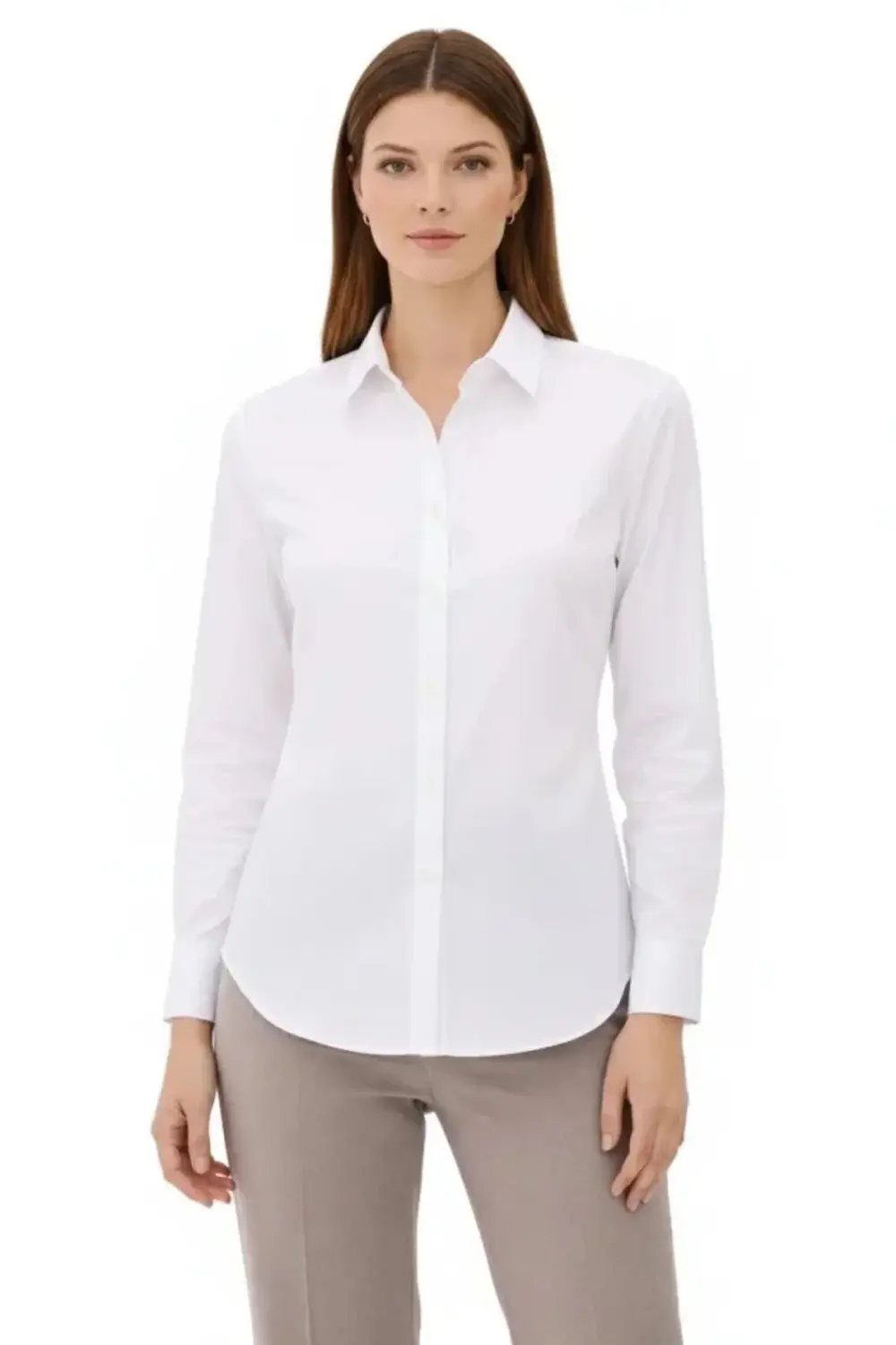 Uzun Kollu Gömlek Düğmeli Klasik Yaka Günlük Ve Ofis Şıklığına Uy
