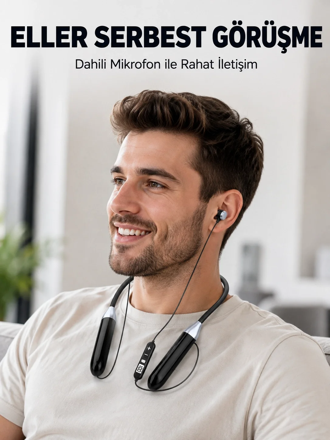 Uzun Kullanım Süreli Bluetooth Kulaklık Boyun Bantlı Mikrofonlu Kablosuz Müzik ve Görüşme Kulaklığı Fiyatı, Yorumları ve Özellikleri