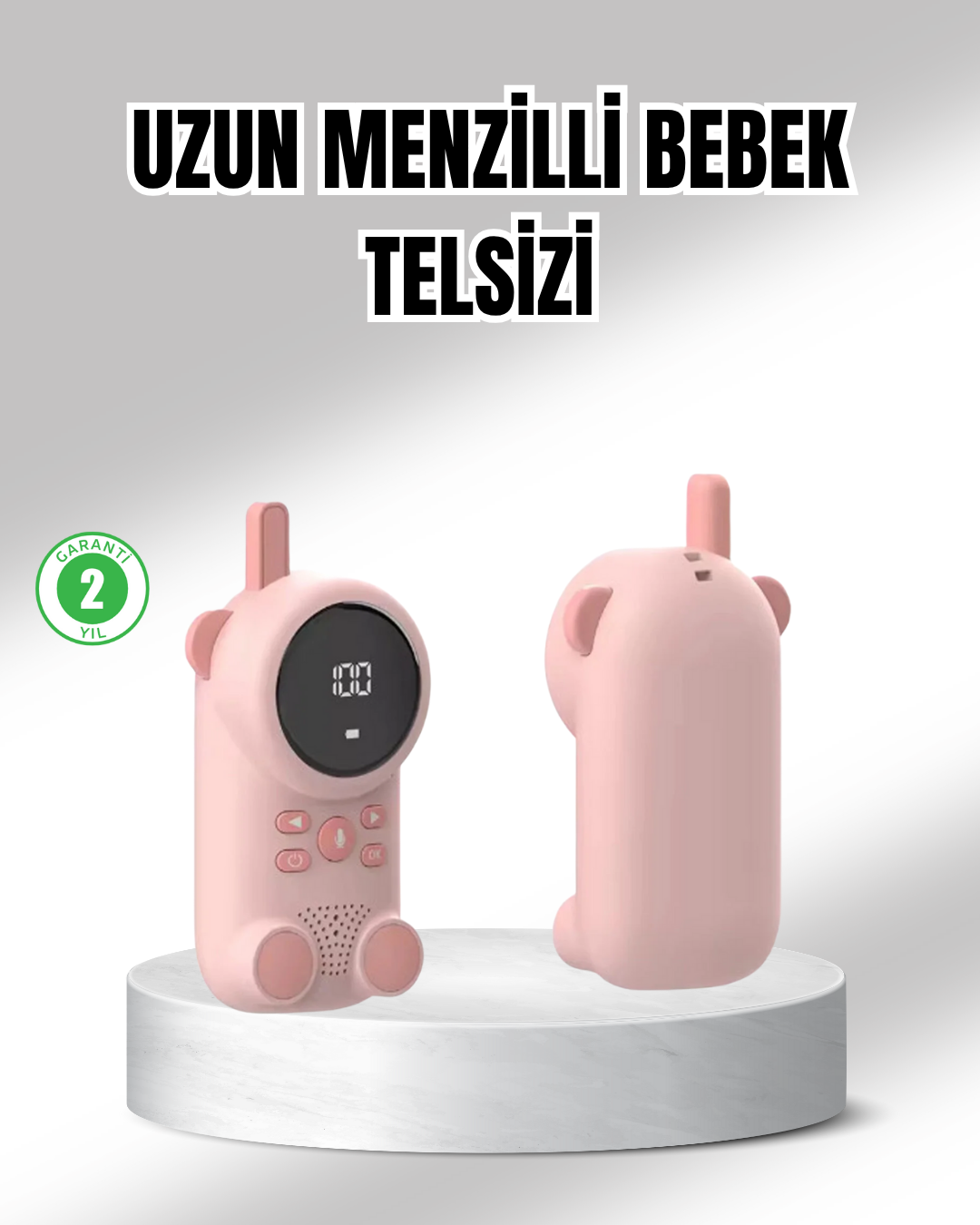 Uzun Menzilli Bebek Telsizi 1-3 Km Çekim 22 Kanal LCD Ekran VOX Ş