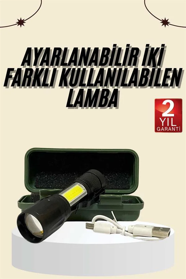 Uzun Menzilli Şarjlı El Feneri Uzun Ömürlü Led Işık Lamba Uzun Menzilli Şarjlı El Feneri Uzun Ömürlü Led Işık Lamba