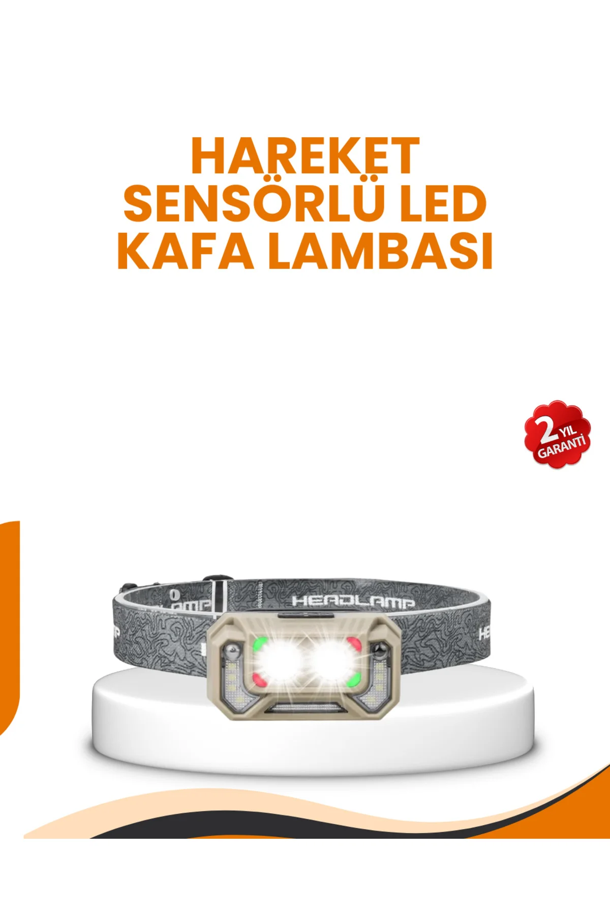 Uzun Menzilli Sensörlü Led Kafa Lambası Kamp Ve Yürüyüş