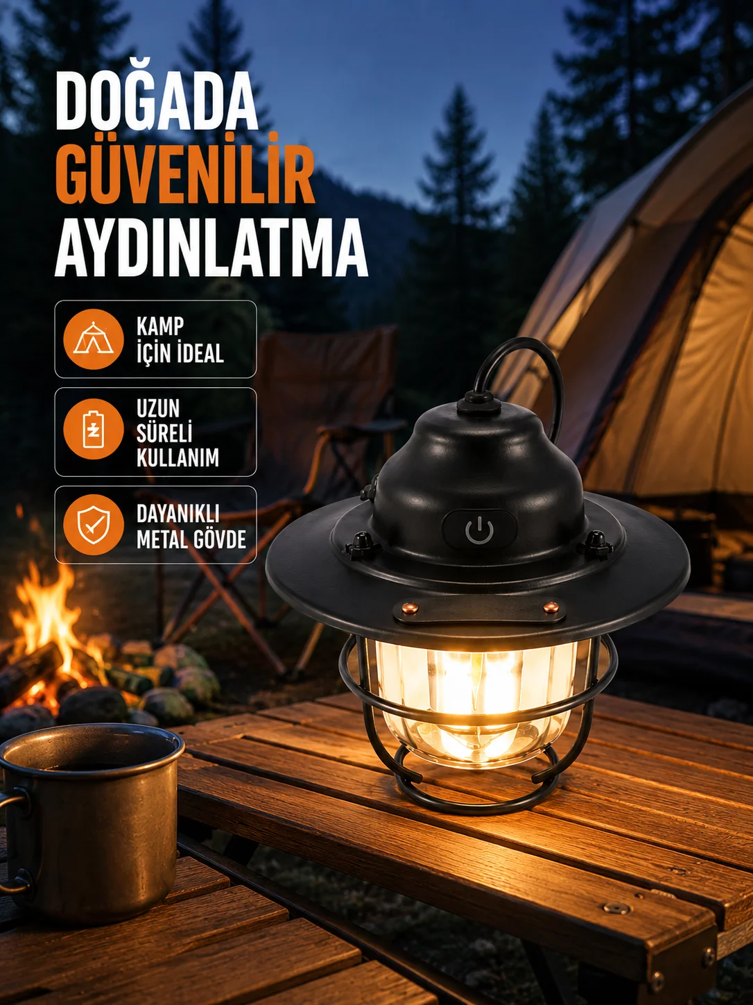 Uzun Ömürlü Bataryalı Outdoor LED Gece Lambası Fiyatı, Yorumları ve Özellikleri