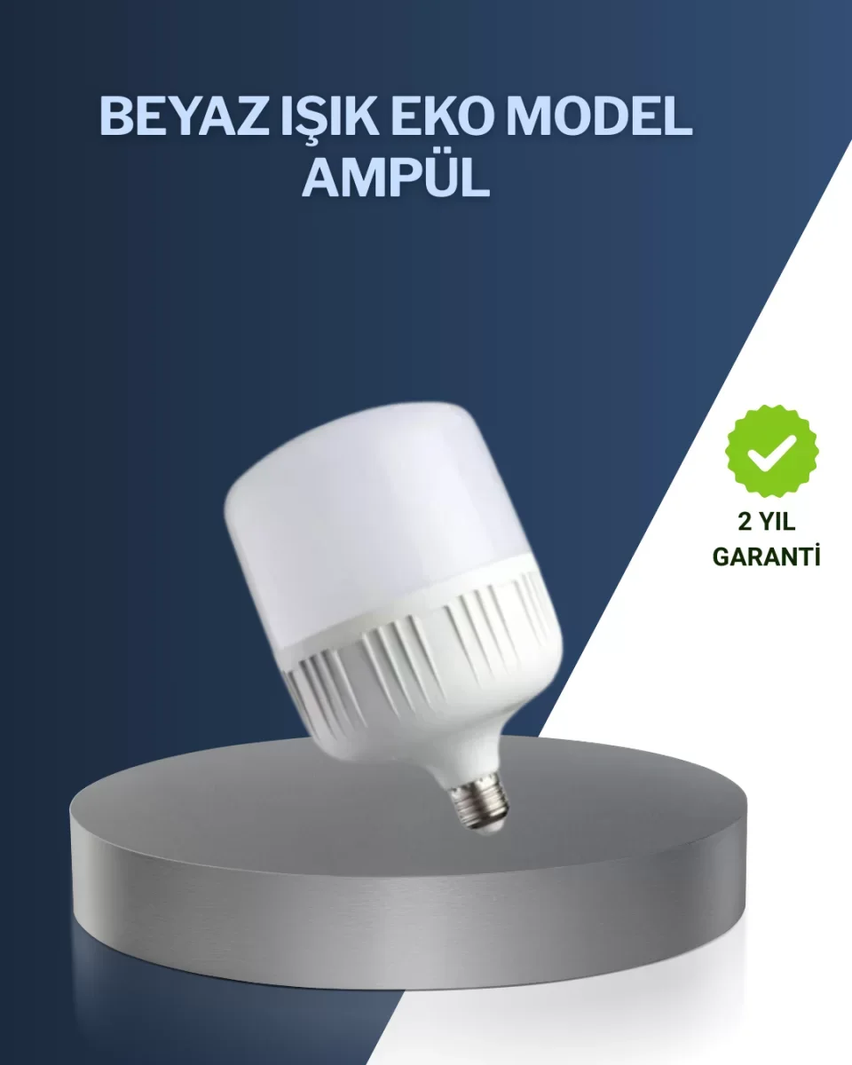 Uzun Ömürlü Şarjlı LED Ampul 30 Watt Güçlü Aydınlatma - Lisinya