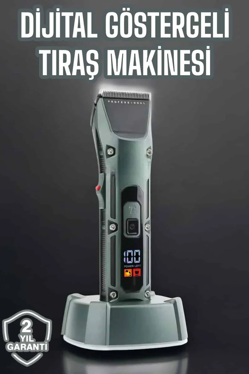 Uzun Pil Ömrü Şarjlı Tıraş Makinesi - 300 Dakika Kesintisiz Kesim, 3.5 Saat Hızlı Şarj, 220V