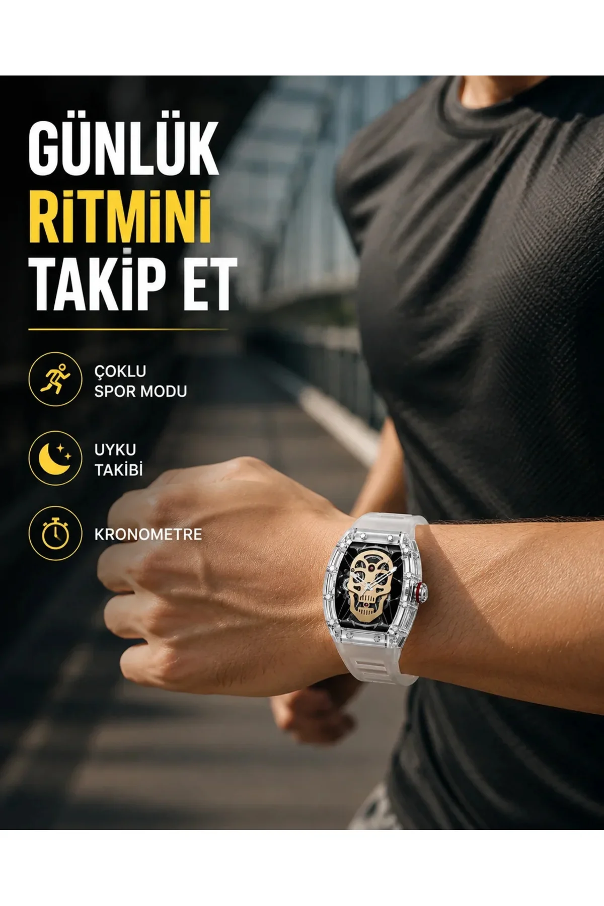 Uzun Pil Ömürlü Akıllı Saat Spor ve Günlük Kullanım Yeni Nesil