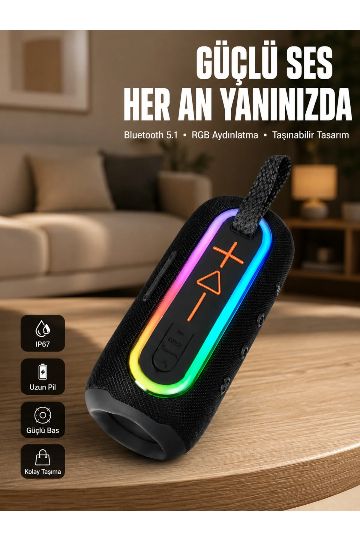 Uzun Pil Ömürlü Bluetooth 5.1 Hoparlör Yeni Nesil Uzun Pil Ömürlü Bluetooth 5.1 Hoparlör Yeni Nesil