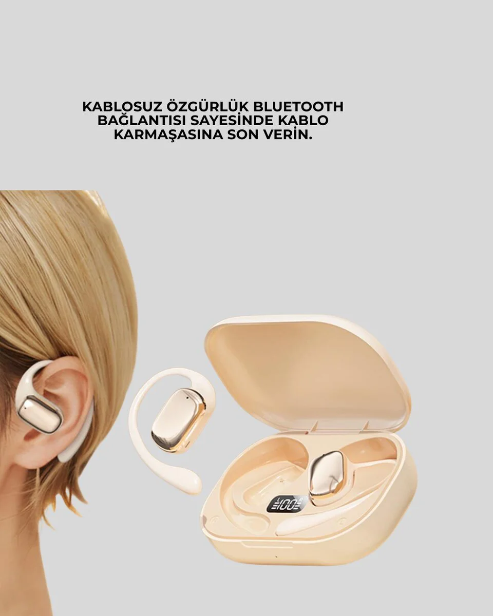 Uzun Pil Ömürlü Ergonomik Tasarımlı AI Çeviri Kulaklık - Kablosuz, 10m Menzil, 4 Saat Batarya