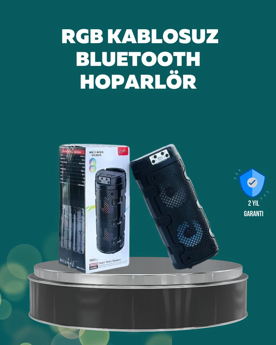 Uzun Pil Ömürlü Kablosuz Bluetooth Hoparlör - Çift Sürücülü, Bluetooth 5.0, USB/SD/AUX