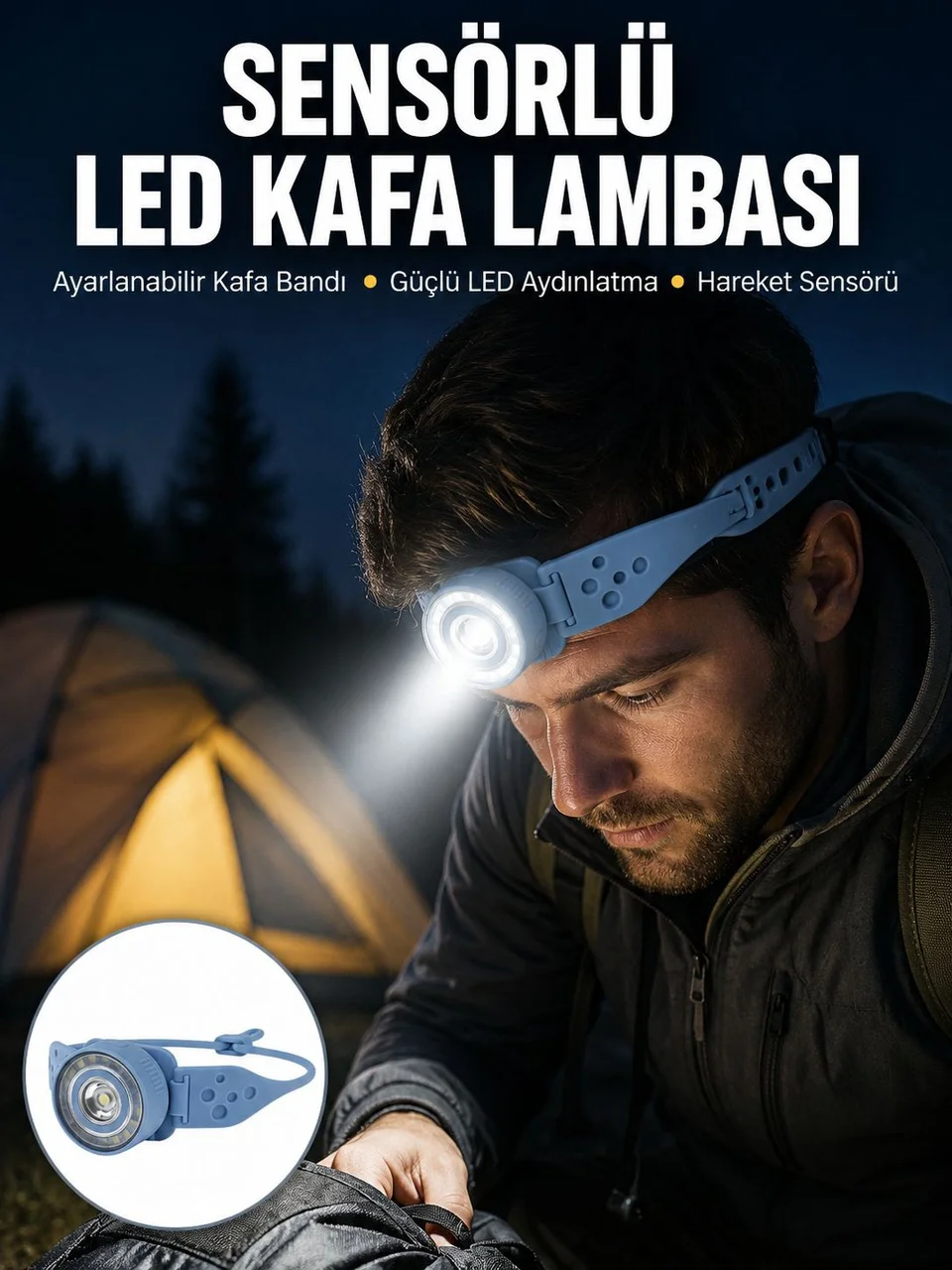 Uzun Pil Ömürlü Kamp Ve Dağcılık Kafa Lambası Yeni Nesil - Lisinya Diğer