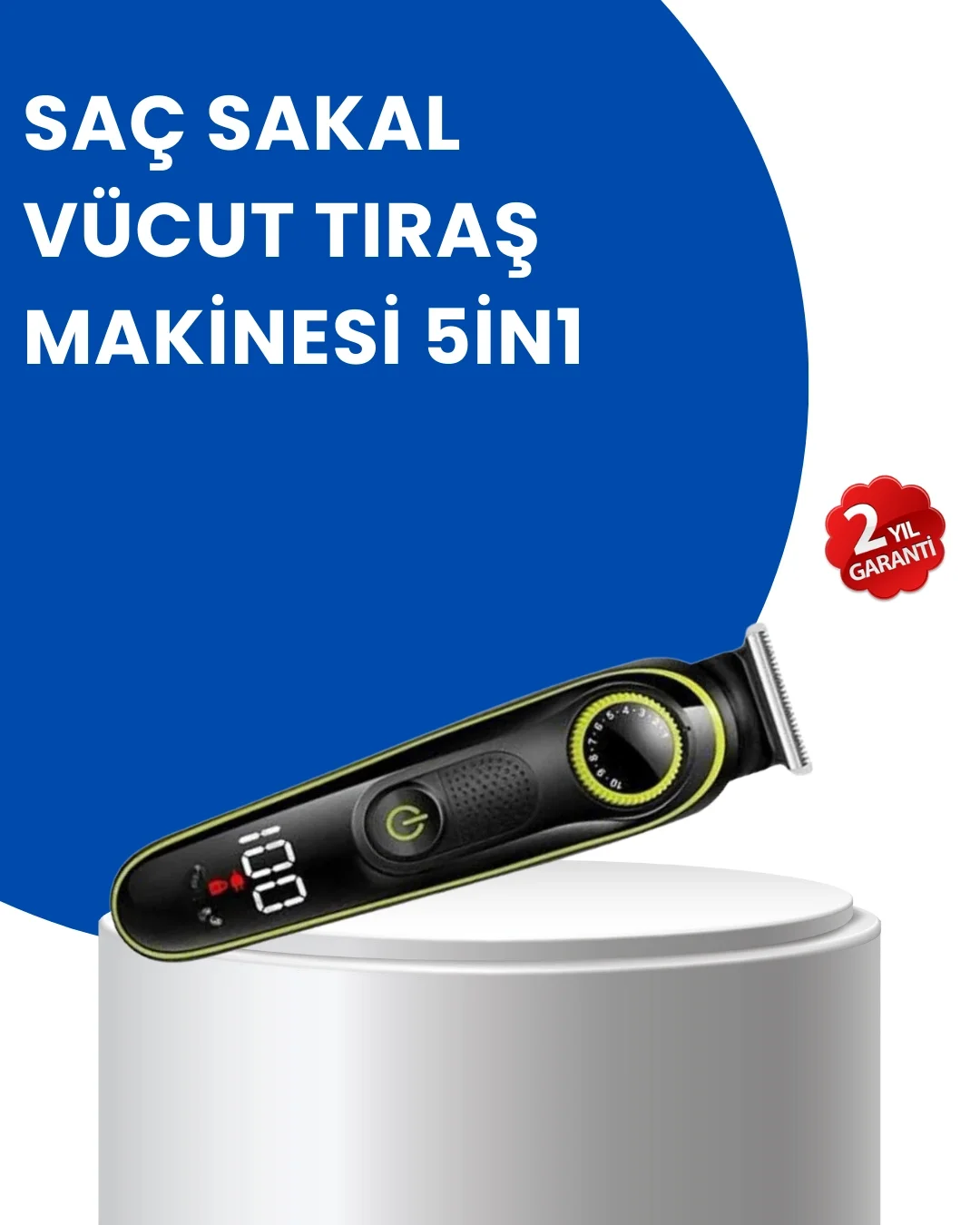 Uzun Pil Ömürlü LED Göstergeli Erkek Bakım Seti 5-in-1 Saç Sakal Tıraş Makinesi Uzun Pil Ömürlü LED Göstergeli Erkek Bakım Seti 5-in-1 Saç Sakal Tıraş Makinesi