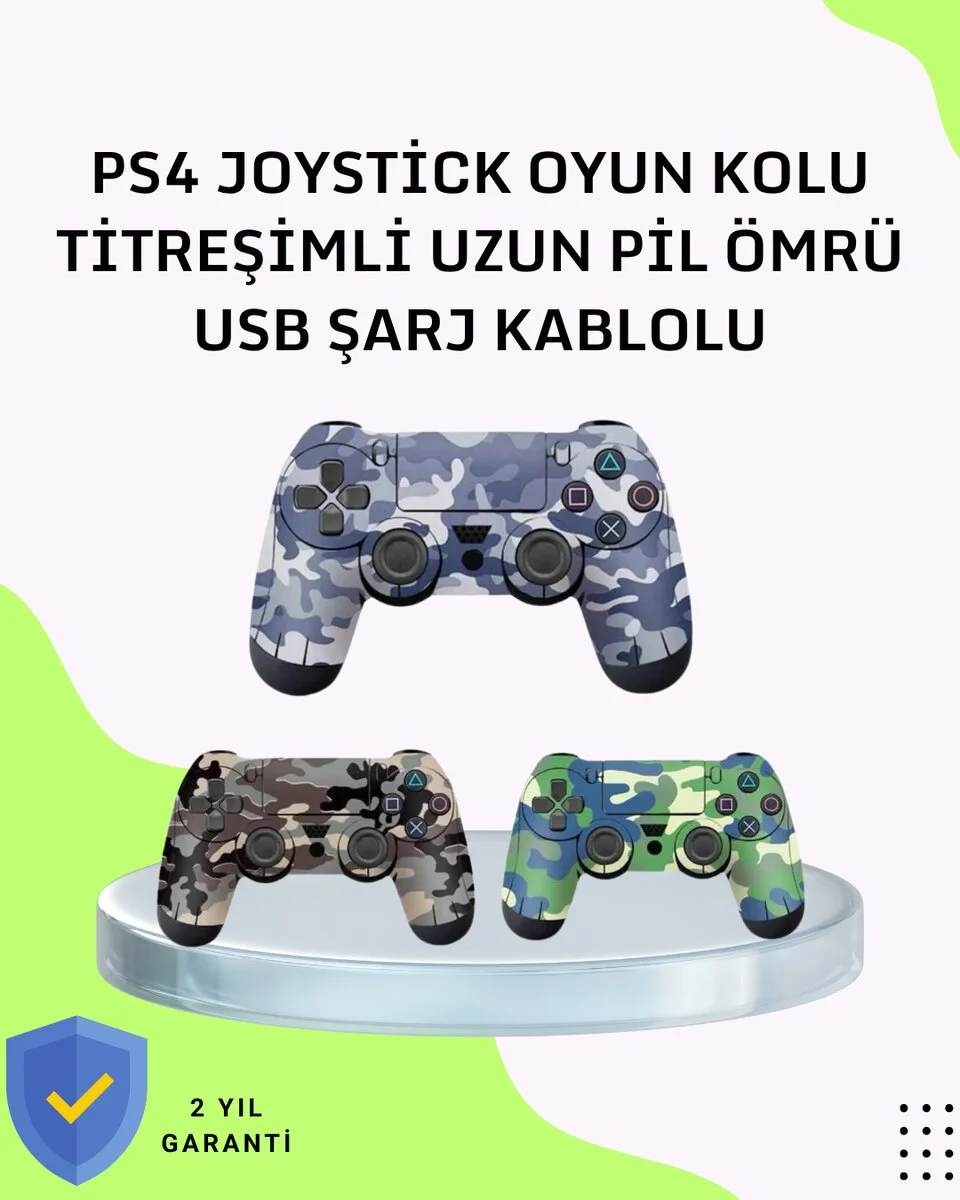 Uzun Pil Ömürlü Oyun Kolu – USB ile Hızlı Şarj Desteği ve Kesintisiz Oyun Deneyimi