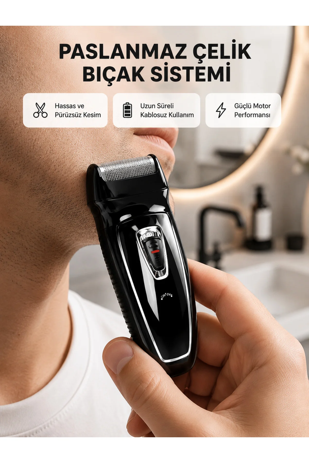 Uzun Pil Ömürlü Şarjlı Tıraş Makinesi – Hızlı Şarj, Ergonomik Tasarım, Çok Yönlü Kullanım Uzun Pil Ömürlü Şarjlı Tıraş Makinesi – Hızlı Şarj, Ergonomik Tasarım, Çok Yönlü Kullanım